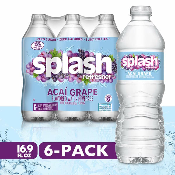 Water, Seltzer & Sparkling Water Splash Flavored Water Beverage, Acai Grape hero