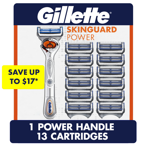 Shave Needs Gillette SkinGuard Power Men's Razor Handle + Blade Refills hero