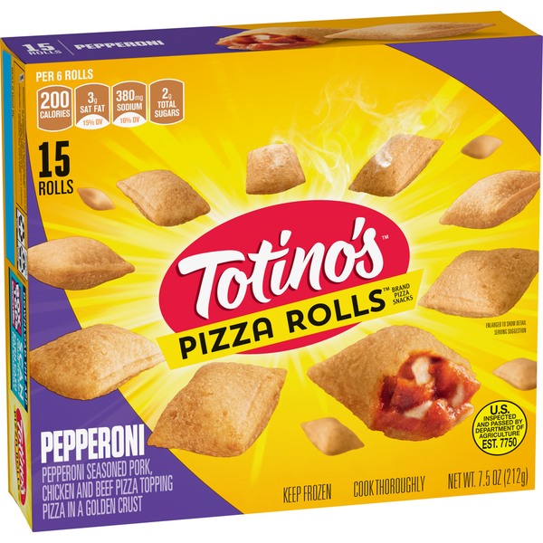 Frozen Foods Totino's Pizza Rolls Pepperoni Flavored Frozen Snacks hero