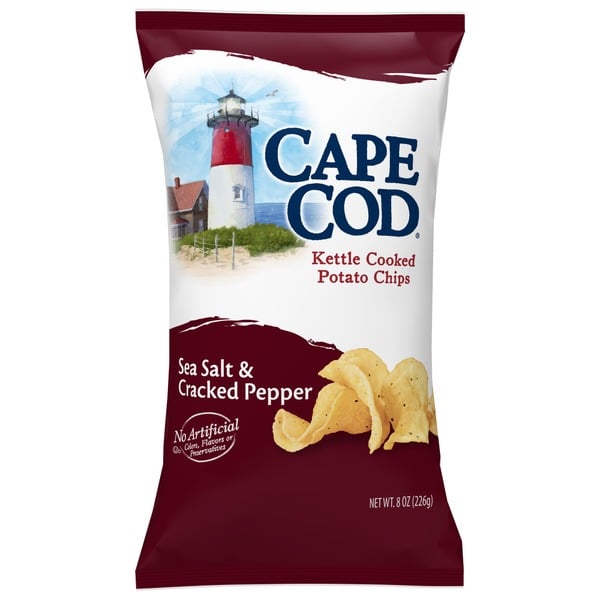 Chips & Pretzels Cape Cod Sea Salt & Cracked Pepper Kettle Cooked Potato Chips hero