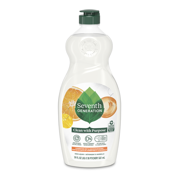 Seventh Generation Dish Soap Liquid Clementine Zest & Lemongrass Scent hero