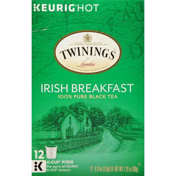 Tea Twinings Black Tea, Irish Breakfast, 100% Pure, K-Cup Pods, 12 Pack hero