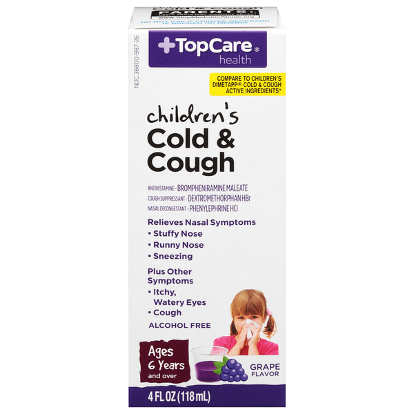 Cold, Flu & Allergy TopCare Cold & Cough, Children's, Grape Flavor hero