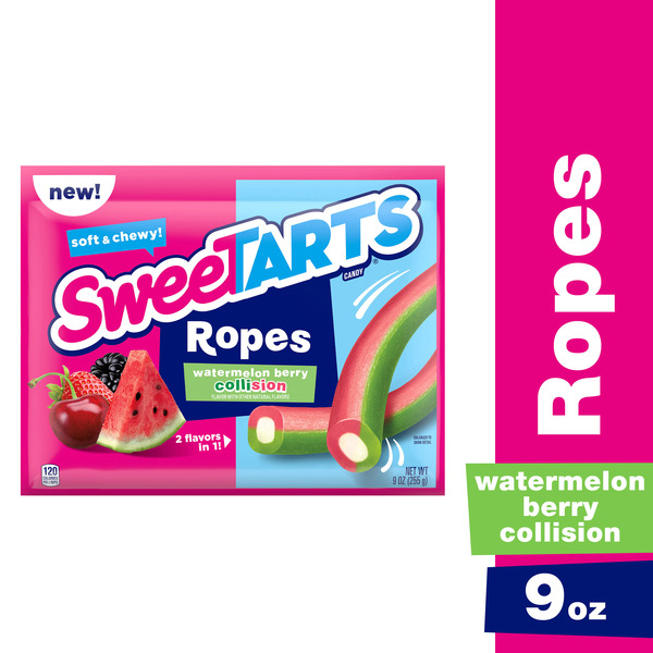 Candy, Chocolate & Gum SweeTARTS Candy, Watermelon Berry Collision, Soft & Chewy, Ropes hero