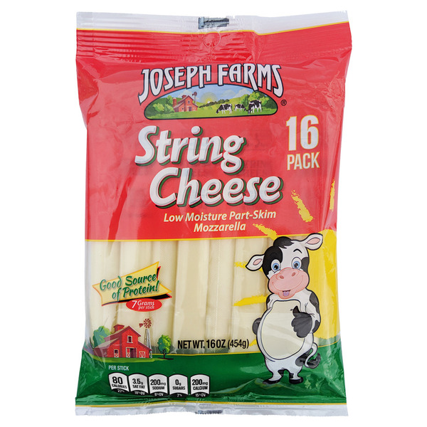 Packaged Cheese Joseph Farms Low  Moisture Part-skim Mozzarella String Cheese hero