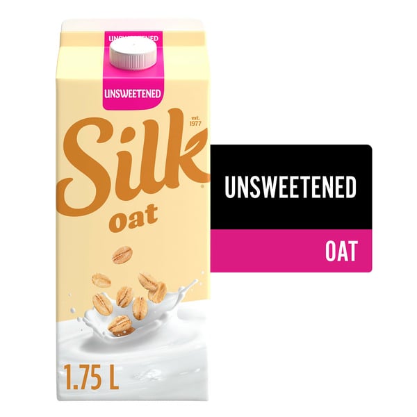 Soy & Lactose-Free Silk Oat Beverage, Unsweetened, Plant Based, Dairy Free hero