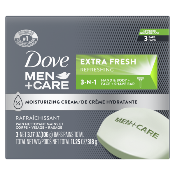 Bath & Body Dove Men+Care 3 In 1 Cleanser For Body, Face, And Shaving Extra Fresh hero