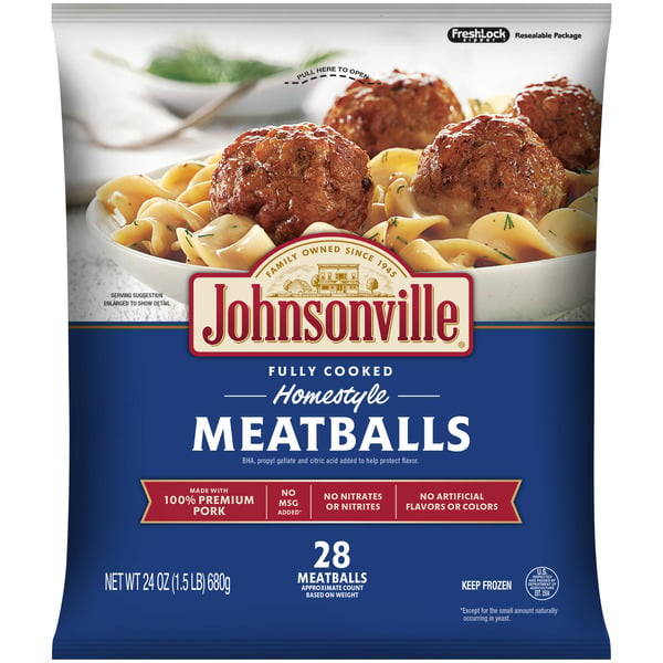 Frozen Meat & Seafood Johnsonville Homestyle Meatballs hero