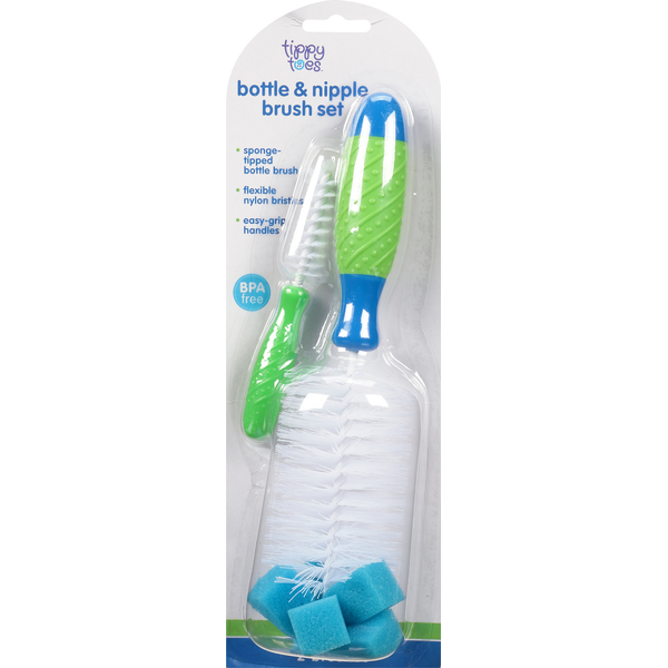 Baby Accessories Tippy Toes Bottle & Nipple Brush Set hero