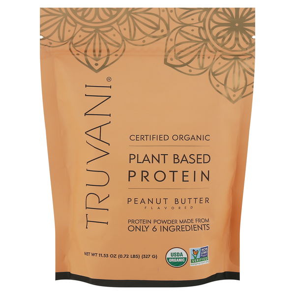 Truvani Protein Powder, Organic, Plant Based, Peanut Butter Flavored hero