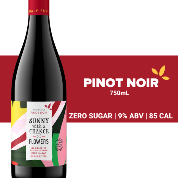 Wine Sunny with a Chance of Flowers Pinot Noir, Zero Sugar, Low Alcohol, Low Calorie hero