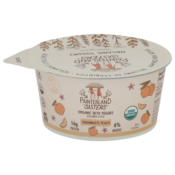 Yogurt Painterland Sisters Skyr Yogurt, Organic, 6% Milkfat, Icelandic Style, Savannah's Peach hero