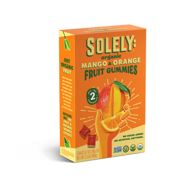 Canned Fruit & Applesauce Solely: Whole Fruit Gummies Mango & Orange, Organic, Multipack hero