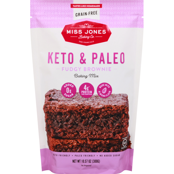 Baking Ingredients Miss Jones Baking Co. Baking Mix, Keto & Paleo, Fudgy Brownie hero