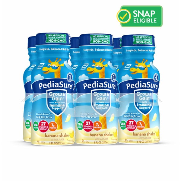 Baby Food & Formula PediaSure Grow & Gain Nutrition Shake Banana Ready-to-Drink Bottles hero