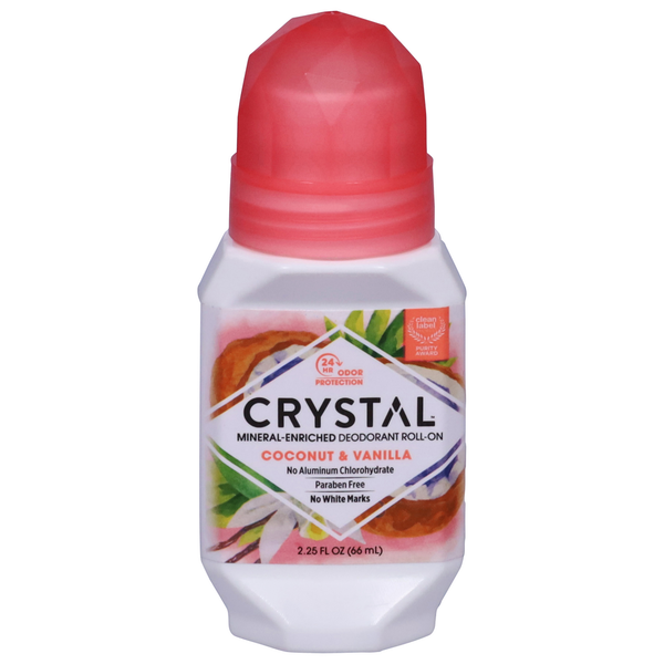 Crystal Deodorant, Roll On, Coconut & Vanilla hero