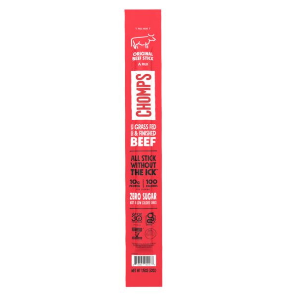 Popcorn & Jerky Chomps Grass-Fed Original Beef Stick hero