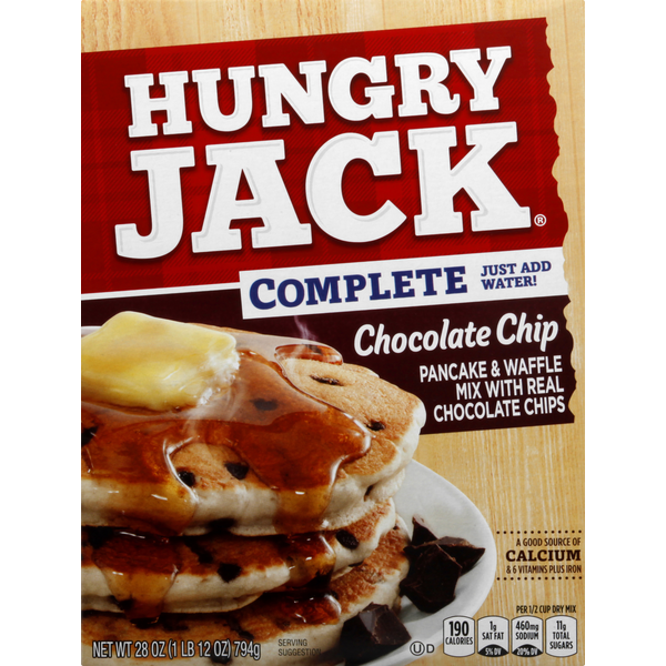 Hot Cereal & Pancake Mixes Hungry Jack Pancake & Waffle Mix, Chocolate Chip hero