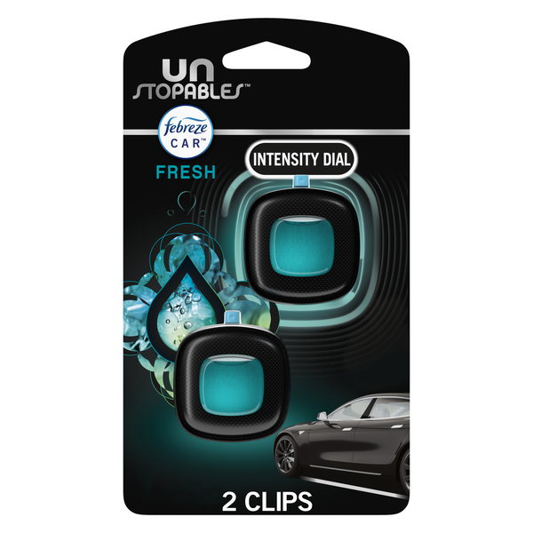 Febreze Unstopables Car Odor-Eliminating Car Freshener Vent Clip Fresh Scent hero