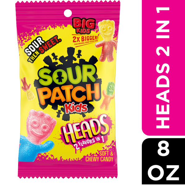 Sour Patch Kids Heads Two Flavors Soft & Chewy Candy hero