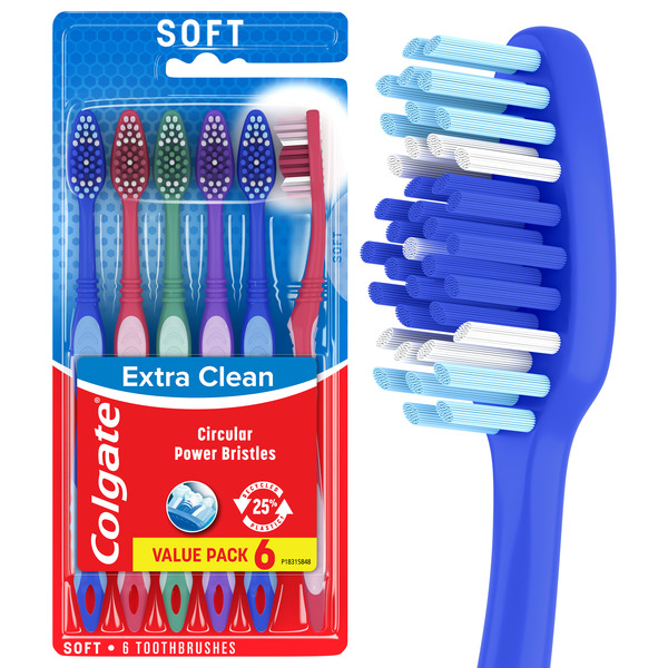 Oral Hygiene Colgate Extra Clean Soft Toothbrushes Pack with Tongue Cleaner hero