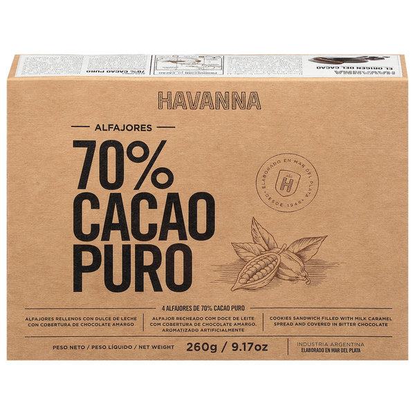 Candy & Chocolate Havanna Alfajores, 70% Cacao Puro hero