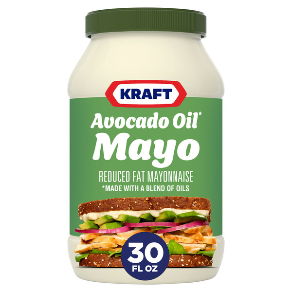 Condiments Kraft Mayo with Avocado Oil Reduced Fat Mayonnaise hero