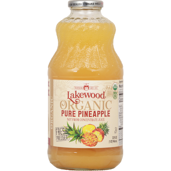 Juice & Nectar (Shelf-Stable) Lakewood Juice, Organic, Pure Pineapple hero