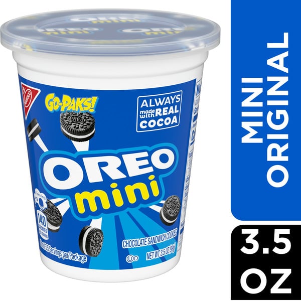 Cookies & Cakes Oreo Mini Chocolate Sandwich Cookies, Go-Paks hero