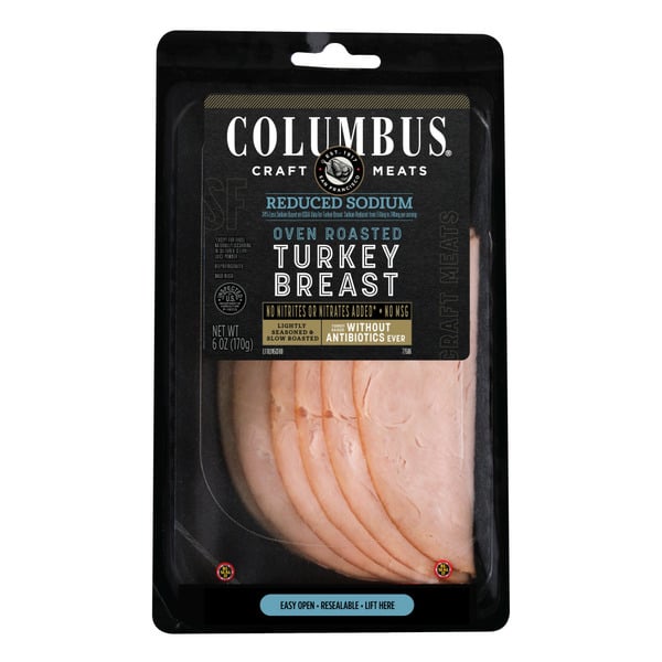 Lunch Meat Columbus Abf Reduced Sodium Oven Roasted Turkey hero