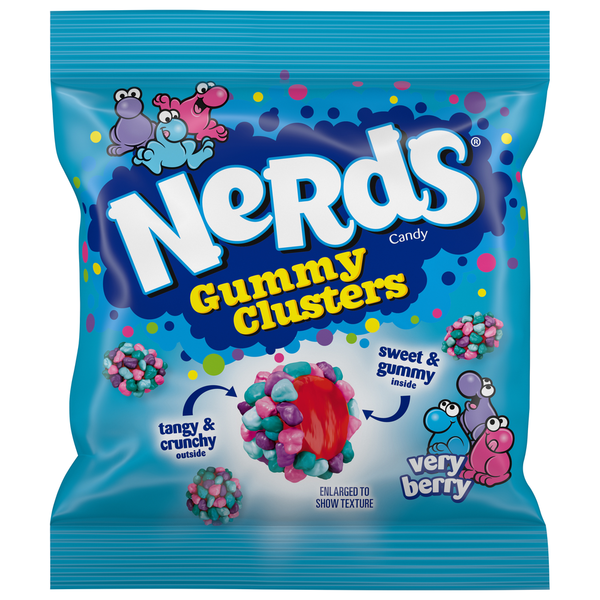 NERDS Candy, Gummy Clusters, Very Berry hero