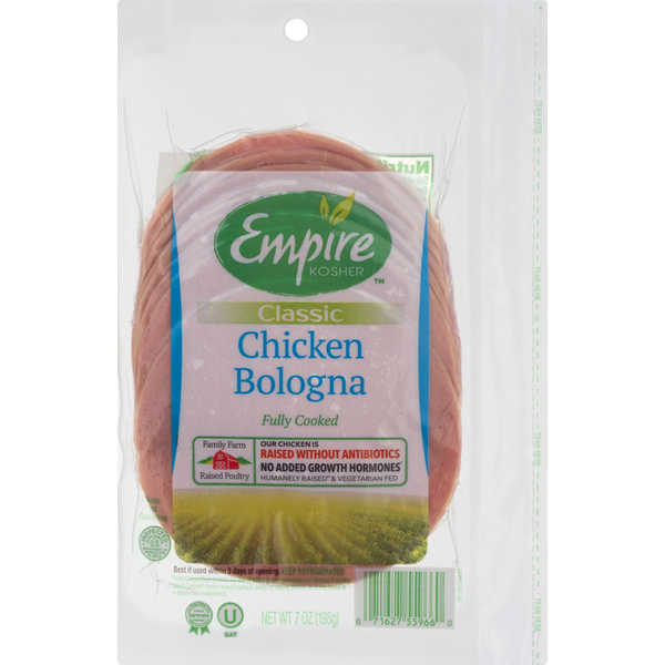 Lunch Meat Empire Kosher Chicken Bologna, Classic hero