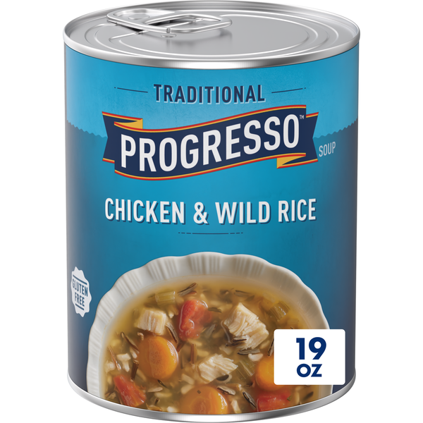 Soup, Broth & Bouillon Progresso Traditional, Chicken and Wild Rice Soup, Gluten Free hero