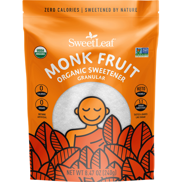 SweetLeaf Sweetener, Organic, Monk Fruit, Granular hero