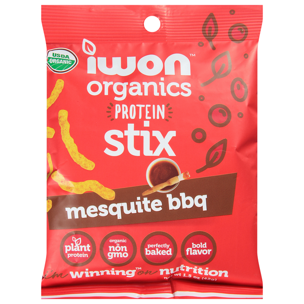 Protein & Meal Replacements IWON Organics Protein Stix, Mesquite BBQ hero