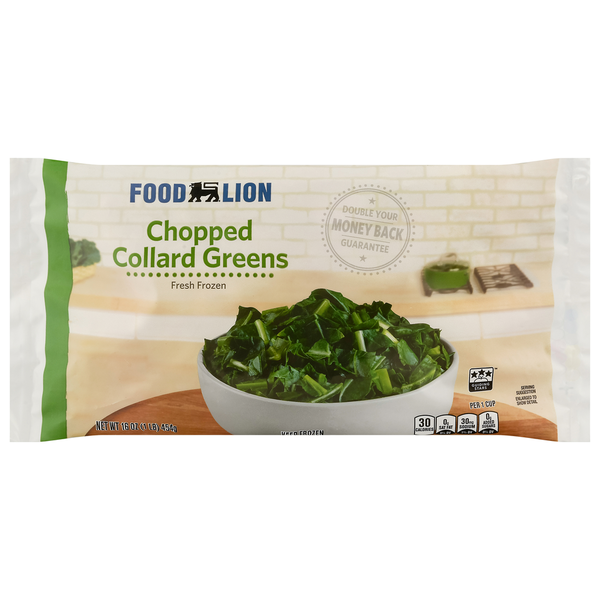 Vegetables, Vegan, & Vegetarian Food Lion Collard Greens, Chopped, Fresh Frozen, Grade A Fancy, Bag hero