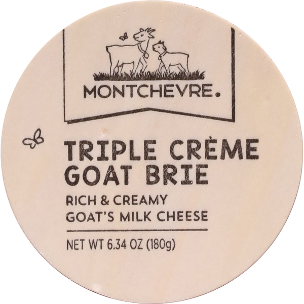 Packaged Cheese Montchevre Milk Cheese, Triple Creme Goat Brie hero