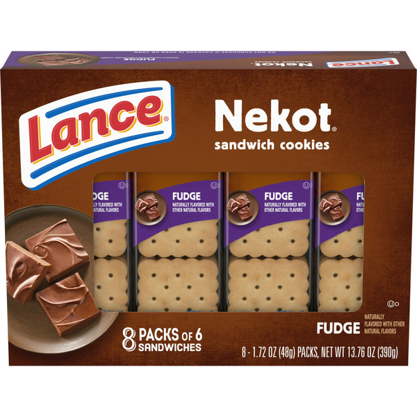 Cookies & Cakes Lance Nekot Fudge Flavored Sandwich Cookies hero