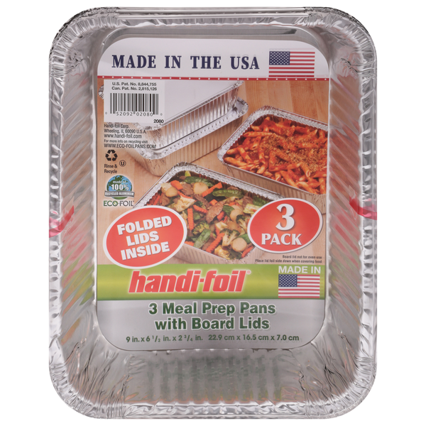 Kitchen Supplies Handi-foil Deep Storage Containers with Board Lids (9 in x 6.5 in x 2.75 in)" hero