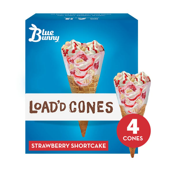 Ice Cream, Novelties & Ice Blue Bunny Load'd Cones Strawberry Shortcake hero