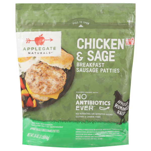 Applegate Breakfast Sausage Patties, Chicken & Sage hero