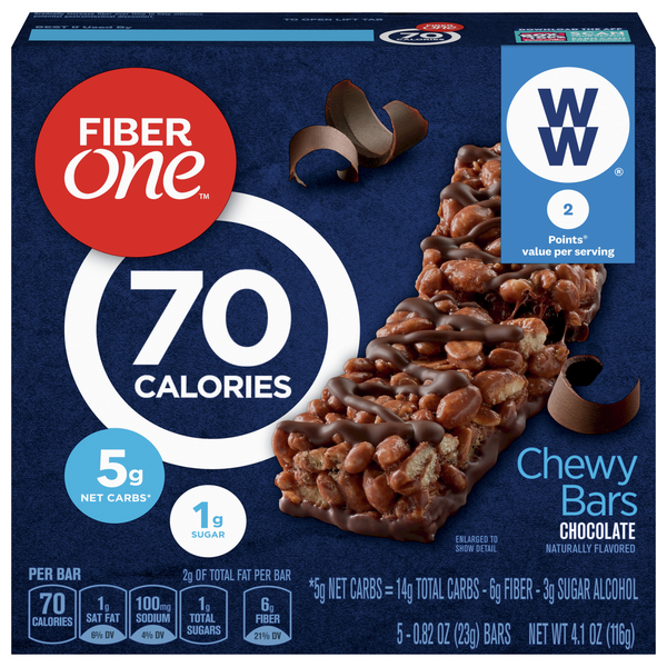 Breakfast Bars & Pastries Fiber One Chewy Bars, Chocolate hero