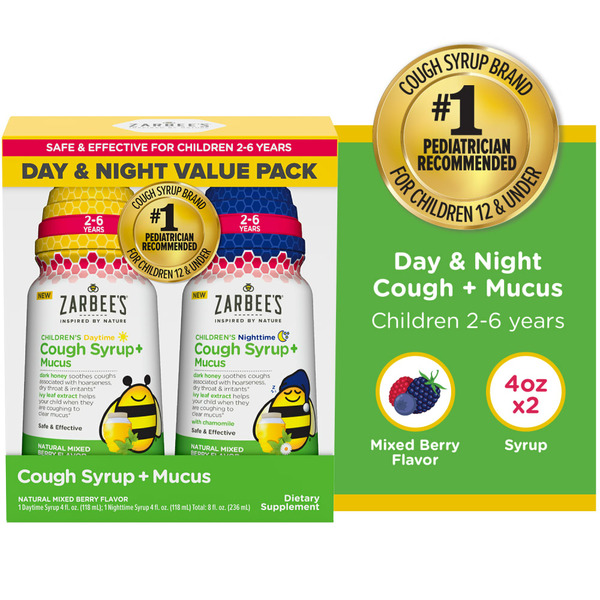 Cold, Flu & Allergy Zarbee’s Kids Cough + Mucus Day/Night For Ages 2-6 hero