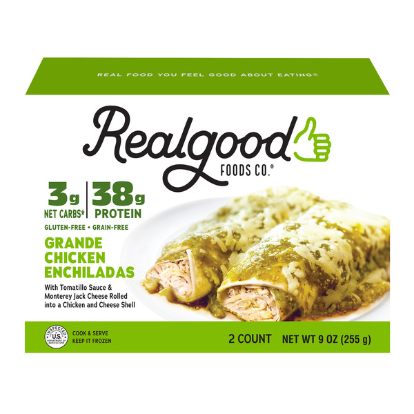 Frozen Meals Real Good Foods Low Carb Chicken Enchiladas with Verde Sauce hero