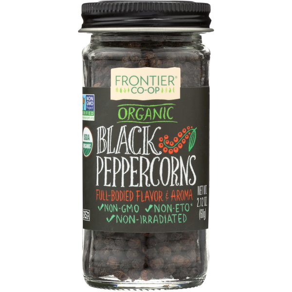 Spices & Seasonings Frontier Co-op Peppercorns, Black Whole hero