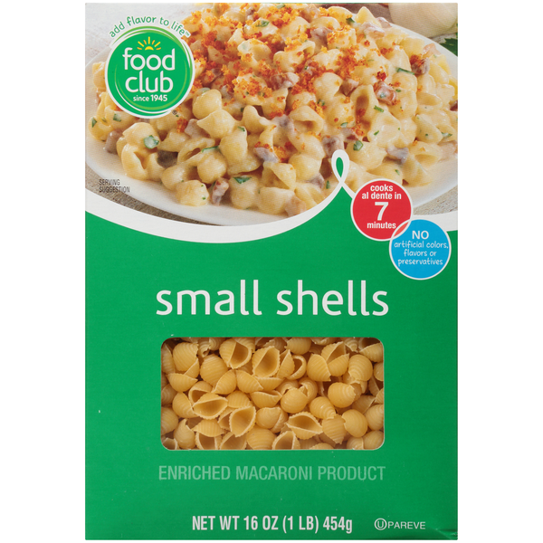 Dry Pasta Food Club Enriched Macaroni Product, Small Shells hero