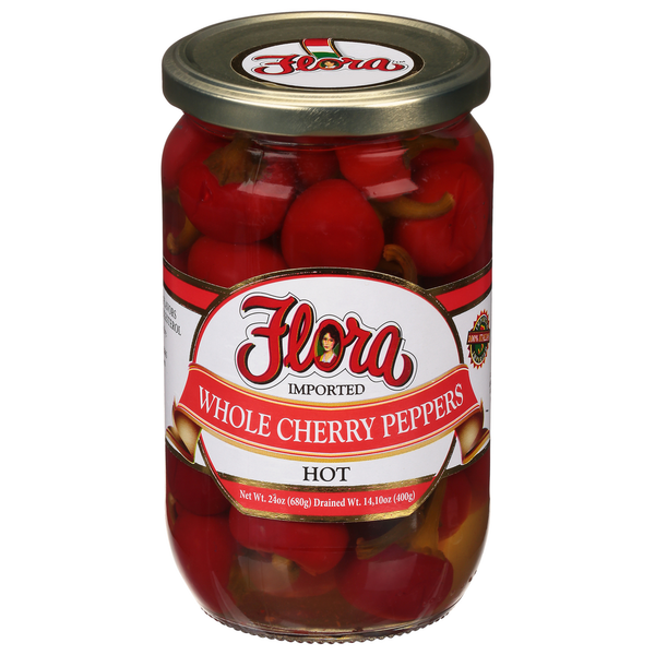 Pickled Goods & Olives Flora Fine Foods Pickles, Whole Cherry Peppers, Hot hero