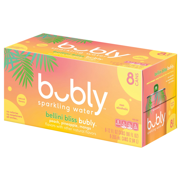 bubly Sparkling Water, Bellini Bliss hero