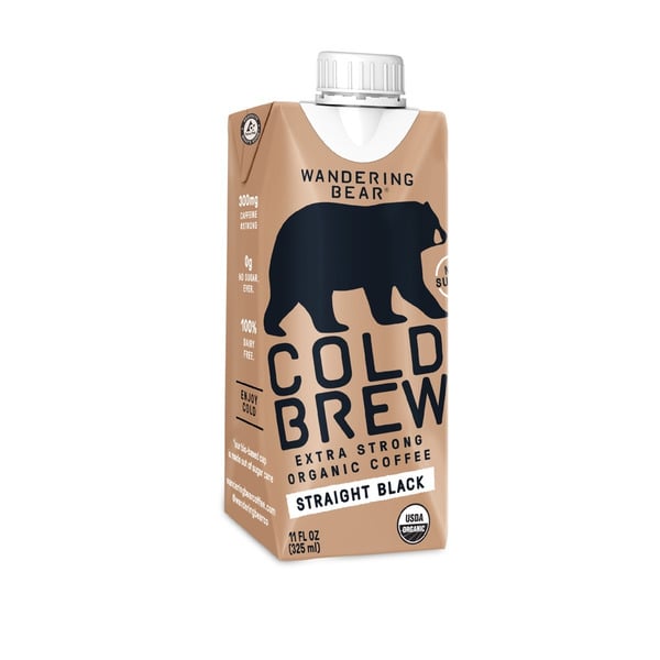 Refrigerated Wandering Bear Organic Cold Brew Coffee On The Go, Straight Black hero