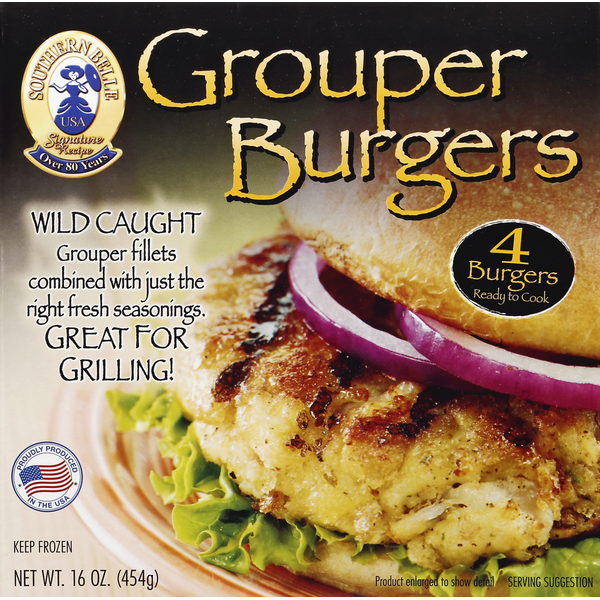 Frozen Meat & Seafood Southern Belle Grouper Burgers hero